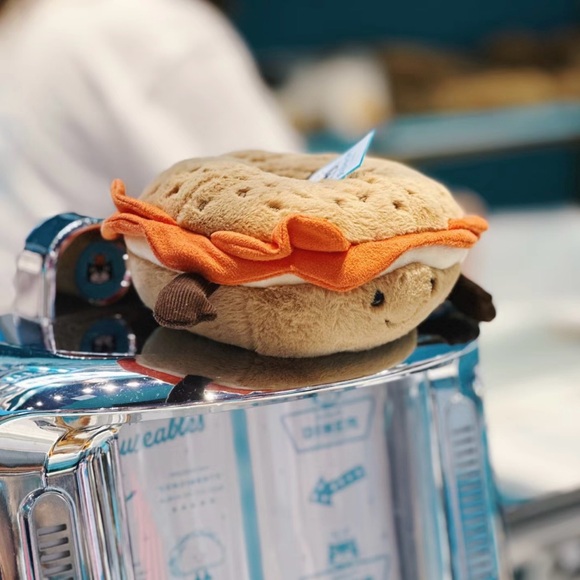 FAO Schwarz NYC Breakfast Plush Set- Pancake Waffle Bagel NWT with MENU - Picture 10 of 14